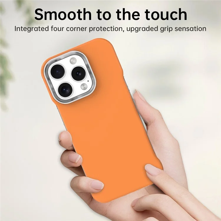 For iPhone 16 Pro Max Magnetic Case Frameless Ultra Thin TPU + PET Phone Cover Reinforced Corners - Orange