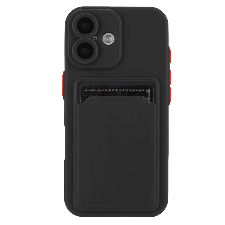 Acquisto all'ingrosso per Cover iPhone 16 Flessibile in TPU con Slot per Carta sul Retro - Nero