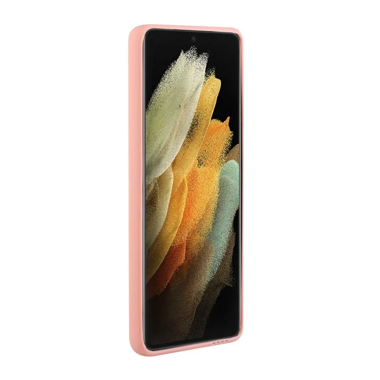Compra a granel para funda Samsung Galaxy S24 Ultra de TPU flexible con ranura para tarjeta trasera - Rosa