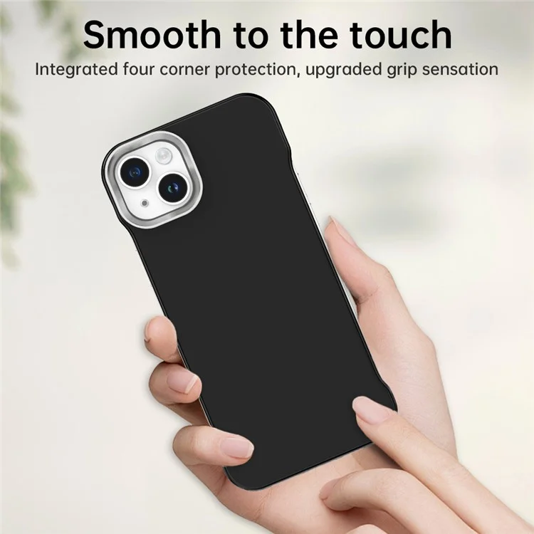 For iPhone 14 / 13 Magnetic Case Frameless Ultra Thin TPU + PET Phone Cover Reinforced Corners - Black