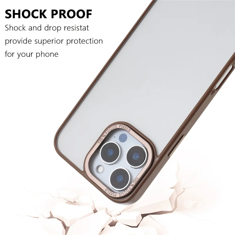 For iPhone 16 Pro Max Case TPU + Acrylic Clear Anti-Yellowing Phone Back Cover - Desert Gold