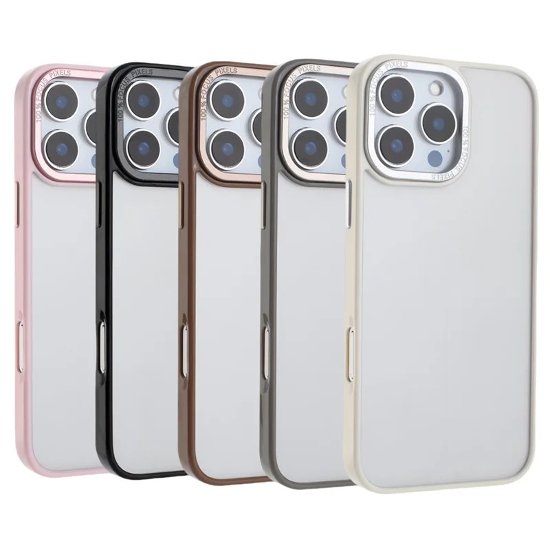 For iPhone 16 Pro Max Case TPU + Acrylic Clear Anti-Yellowing Phone Back Cover - Desert Gold