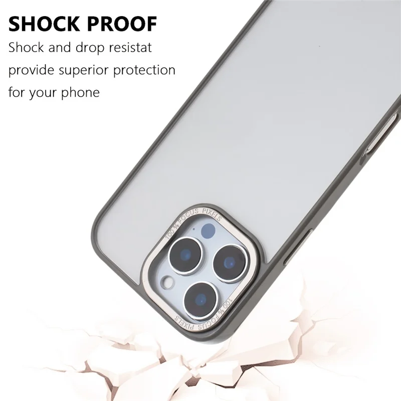 For iPhone 16 Pro Max Case TPU + Acrylic Clear Anti-Yellowing Phone Back Cover - Grey