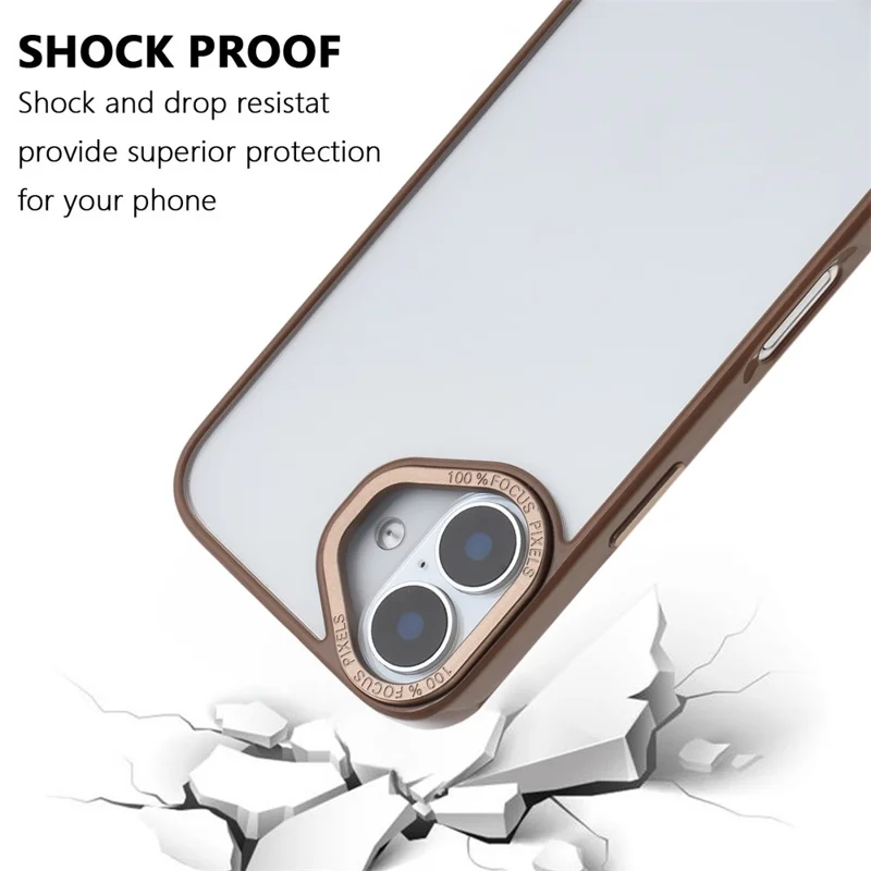 For iPhone 16 Case TPU + Acrylic Clear Anti-Yellowing Phone Back Cover - Desert Gold