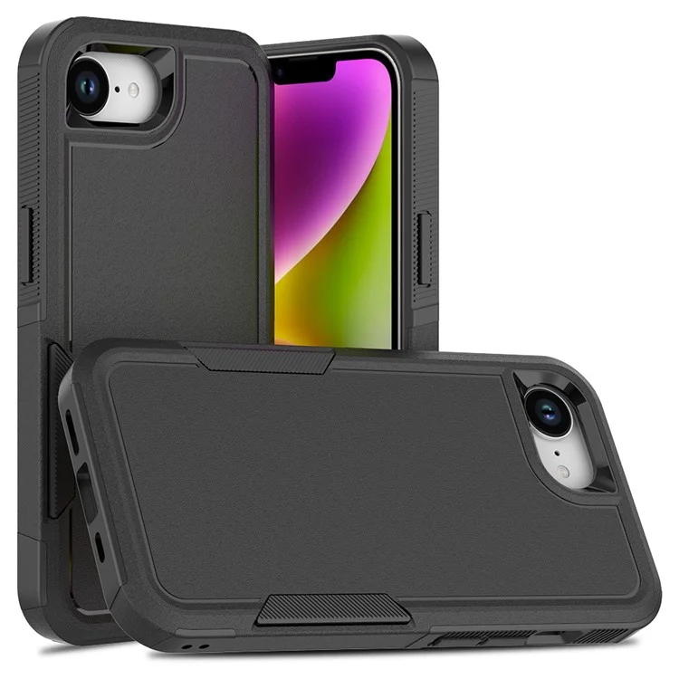 Bulk Purchasing For iPhone SE (2022) / (2020) / 8 / 7 Case 2 in 1 PC + TPU Shockproof Phone Cover - Black