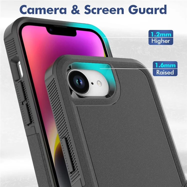 Bulk Purchasing For iPhone SE (2022) / (2020) / 8 / 7 Case 2 in 1 PC + TPU Shockproof Phone Cover - Black