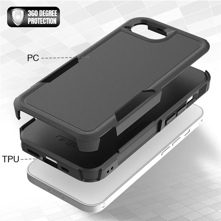 Bulk Purchasing For iPhone SE (2022) / (2020) / 8 / 7 Case 2 in 1 PC + TPU Shockproof Phone Cover - Black