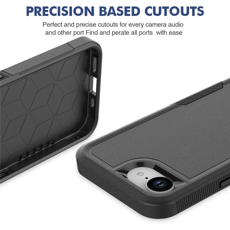 Bulk Purchasing For iPhone SE (2022) / (2020) / 8 / 7 Case 2 in 1 PC + TPU Shockproof Phone Cover - Black
