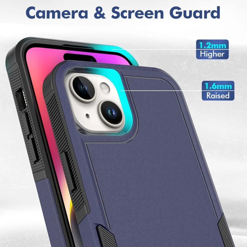 Bulk Purchasing For iPhone 14 Plus Case 2 in 1 PC + TPU Shockproof Phone Cover - Dark Blue
