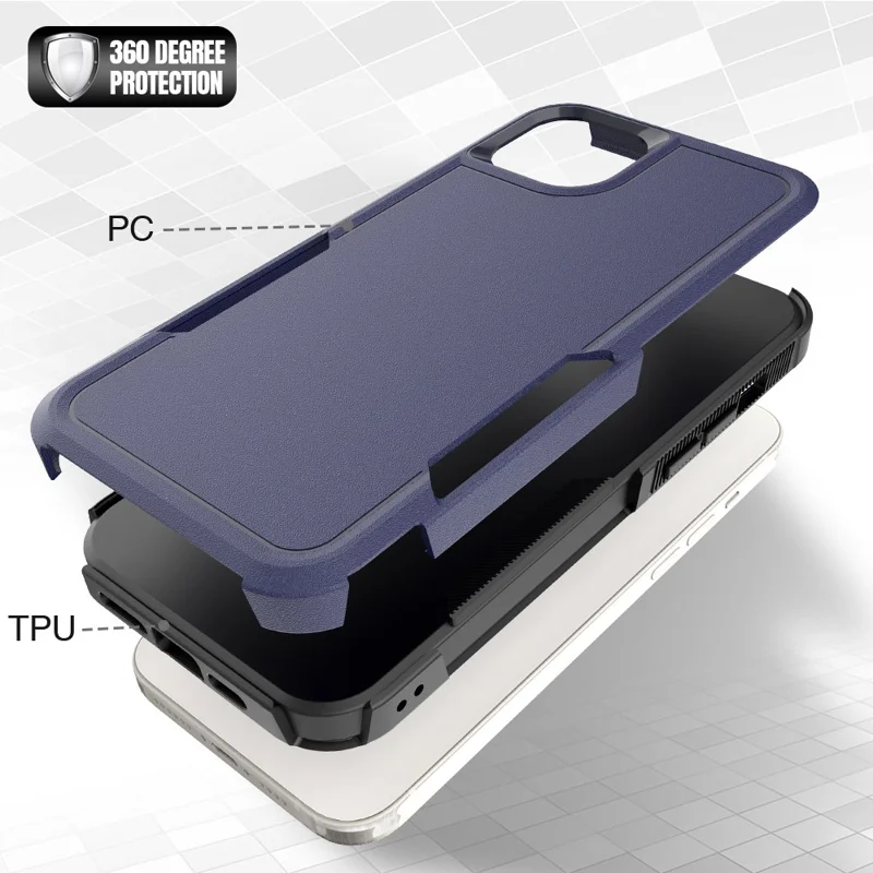 Bulk Purchasing For iPhone 14 Plus Case 2 in 1 PC + TPU Shockproof Phone Cover - Dark Blue