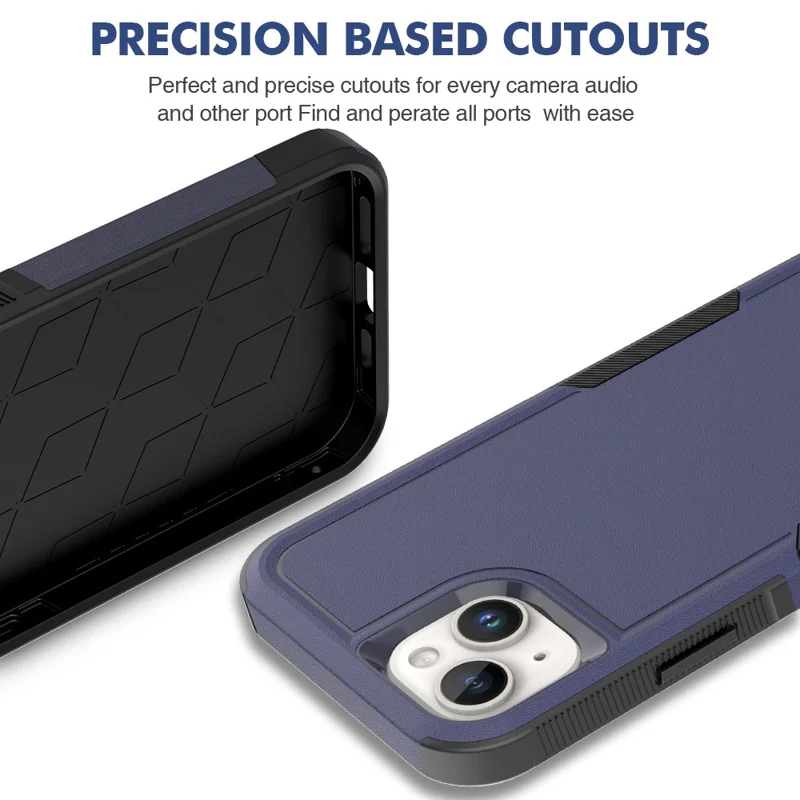 Bulk Purchasing For iPhone 14 Plus Case 2 in 1 PC + TPU Shockproof Phone Cover - Dark Blue