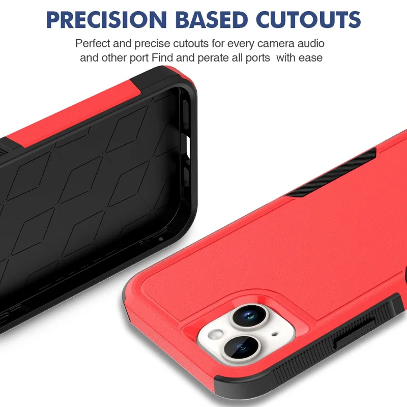 Bulk Purchasing For iPhone 14 Plus Case 2 in 1 PC + TPU Shockproof Phone Cover - Red
