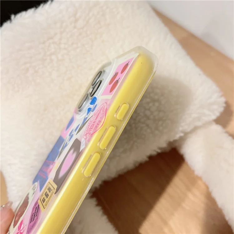 Cover per iPhone 16 Pro Max con Design di Adesivo con Orso Cartone Animato, Cover per Telefono TPU Antiurto