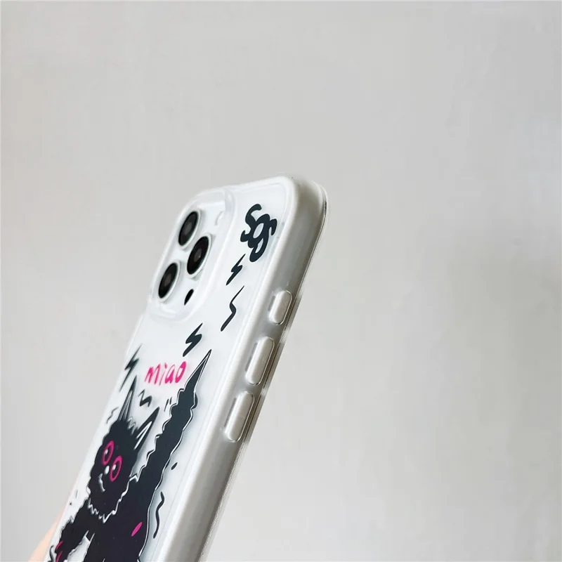 For iPhone 16 Pro Case IMD Cartoon Cat Design TPU Shockproof Phone Cover