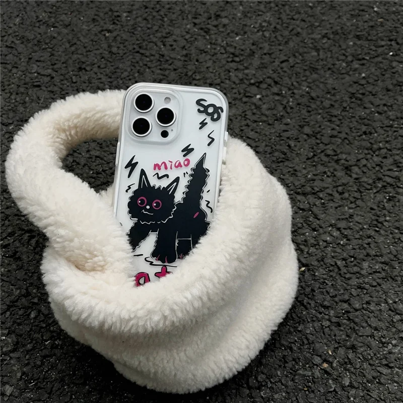 For iPhone 16 Pro Case IMD Cartoon Cat Design TPU Shockproof Phone Cover