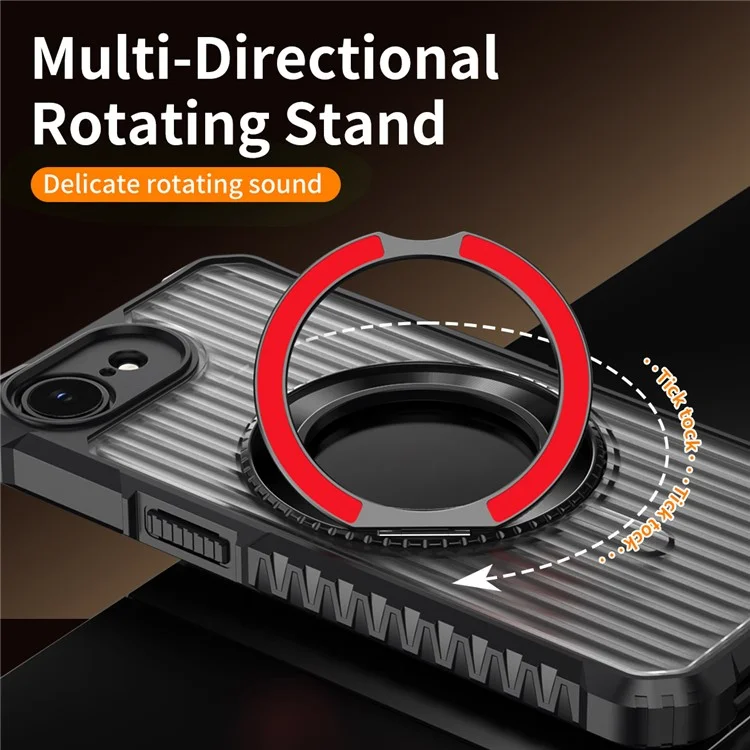 For iPhone 16e Magnetic Case with Kickstand PC + TPU Phone Back Cover - Red