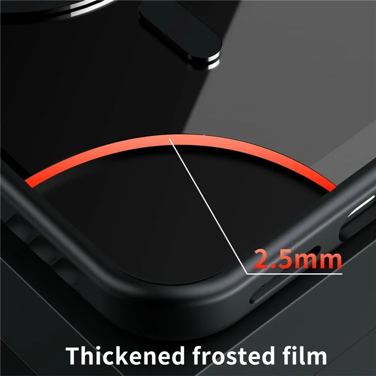For iPhone 16 Pro Case Compatible with MagSafe Transparent PC + TPU Anti-Slip Phone Cover - Black