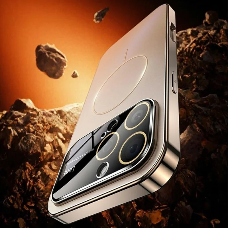 For iPhone 16 Pro Max Case Compatible with MagSafe PC + TPU Phone Cover with Large Window - Silver
