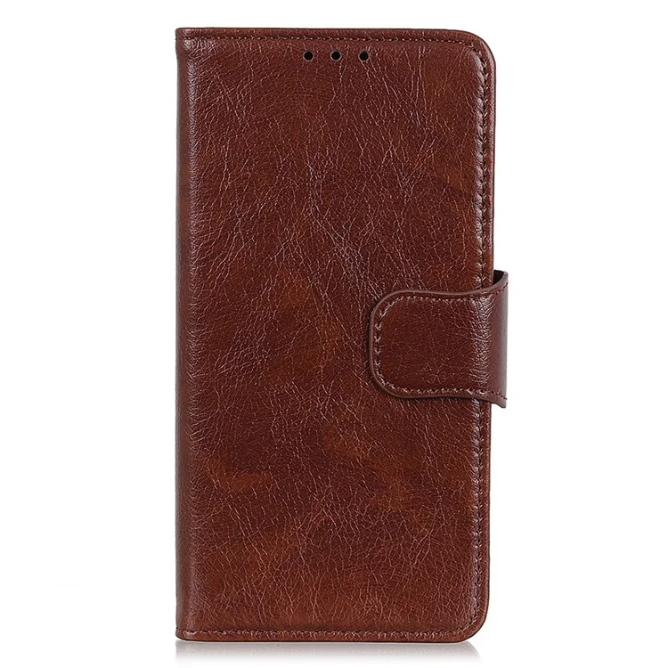 Para Samsung Galaxy S23+ Nappa Texture Wallet Case Split Leather Magnetic Protective Flip Stand Phone Cover - Marrón