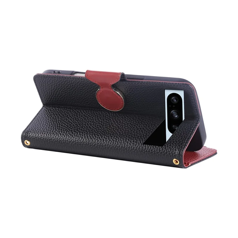 For Google Pixel 8 Pro Case Zipper Wallet Leather Phone Cover with Wrist Strap - Black