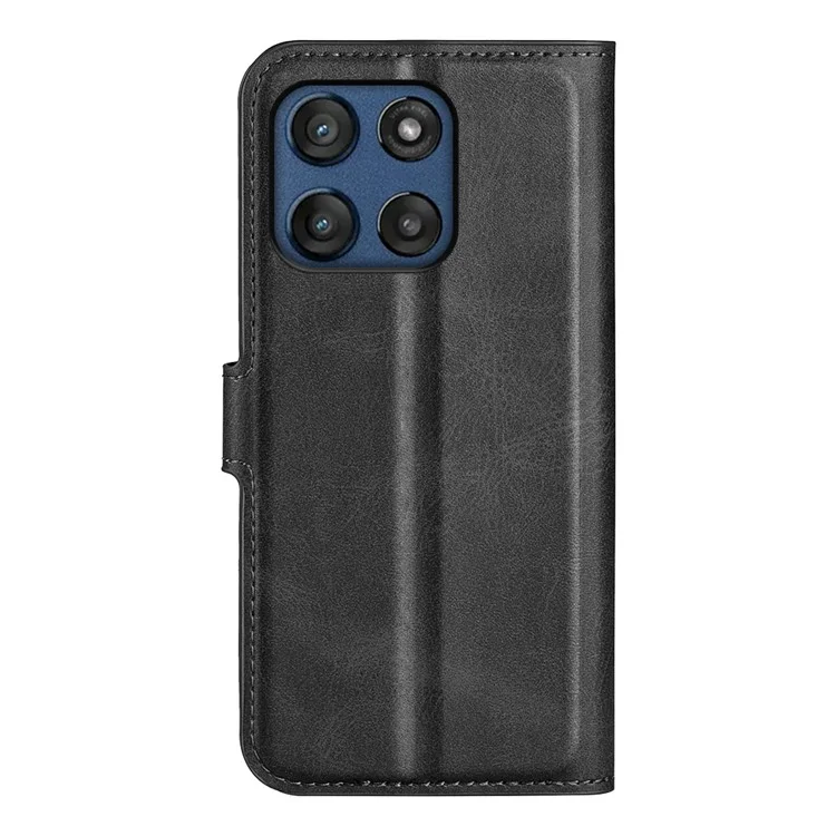 For Motorola Moto G Stylus 5G (2025) Stand Case Anti-Scratch Calf Texture Leather Phone Cover - Black