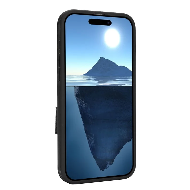 Für iPhone 16 Hülle Litchi-Textur PU-Leder + TPU Reißverschluss-Geldbörse Ständer Handyhülle - Schwarz