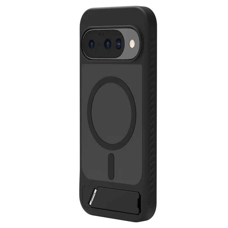 LEREACH Le-Chic Series Phone Case For Google Pixel 10 / 10 Pro / 9 / 9 Pro , Compatible with MagSafe Kickstand TPU + PC Cover - Black