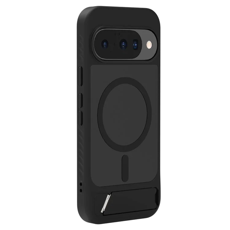 LEREACH Le-Chic Series Phone Case For Google Pixel 10 / 10 Pro / 9 / 9 Pro , Compatible with MagSafe Kickstand TPU + PC Cover - Black