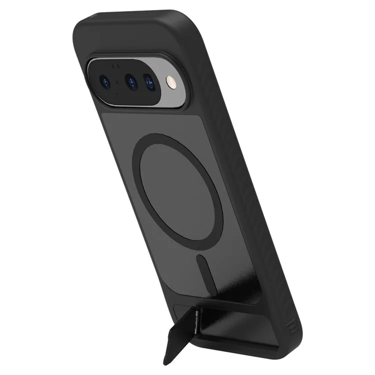 LEREACH Le-Chic Series Phone Case For Google Pixel 10 / 10 Pro / 9 / 9 Pro , Compatible with MagSafe Kickstand TPU + PC Cover - Black