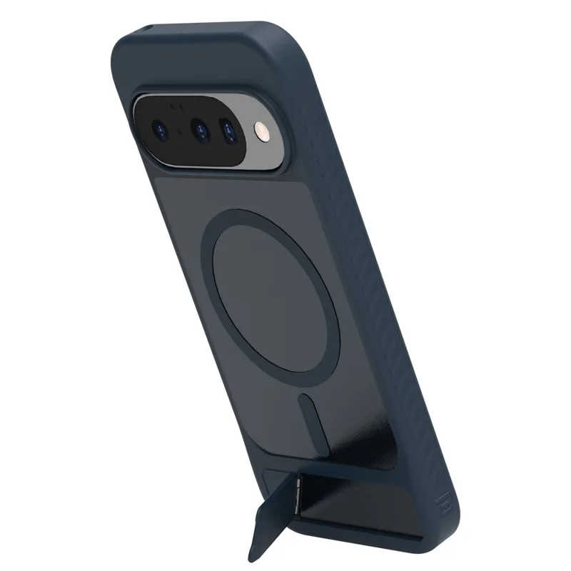 LEREACH Le-Chic Series Phone Case For Google Pixel 10 / 10 Pro / 9 / 9 Pro , Magnetic Case Kickstand TPU + PC Cover - Blue