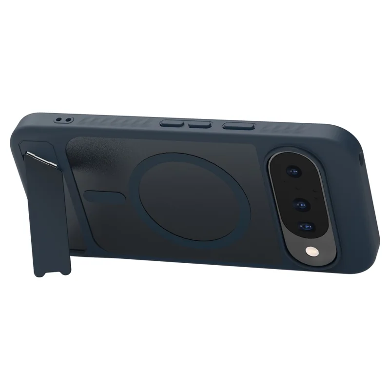 LEREACH Le-Chic Series Phone Case For Google Pixel 10 / 10 Pro / 9 / 9 Pro , Magnetic Case Kickstand TPU + PC Cover - Blue
