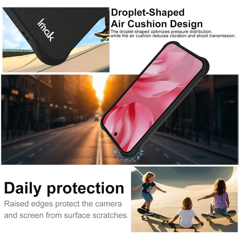 IMAK For Google Pixel 10 / 10 Pro Case TPU Phone Cover Airbag Shockproof Protection - Matte Black