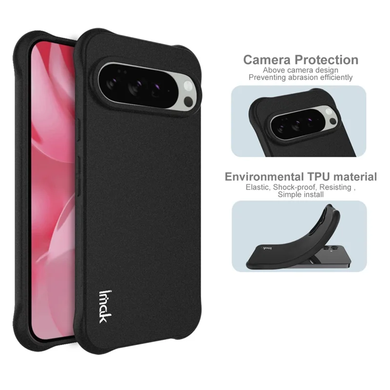 IMAK For Google Pixel 10 / 10 Pro Case TPU Phone Cover Airbag Shockproof Protection - Matte Black