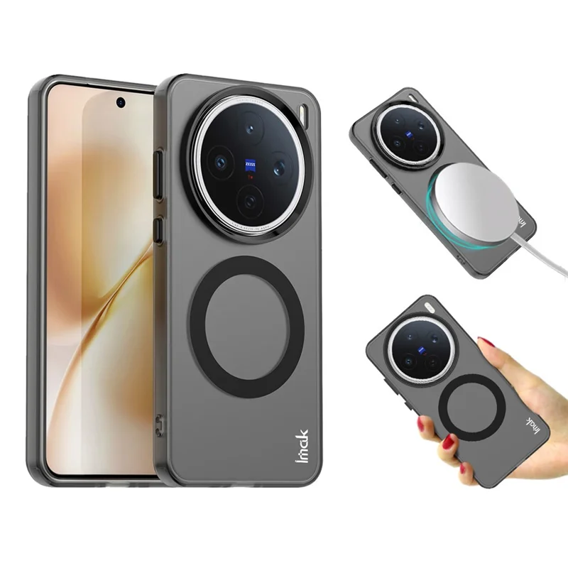 IMAK For vivo X200s 5G Case Compatible with MagSafe Candy Color Anti Drop TPU + PET Back Cover - Black