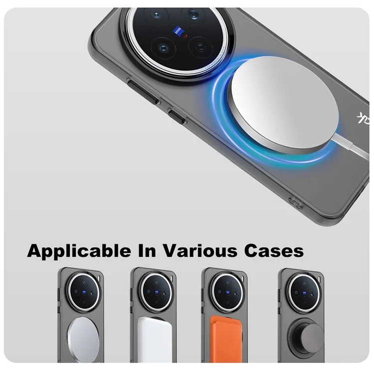 IMAK For vivo X200s 5G Case Compatible with MagSafe Candy Color Anti Drop TPU + PET Back Cover - Black
