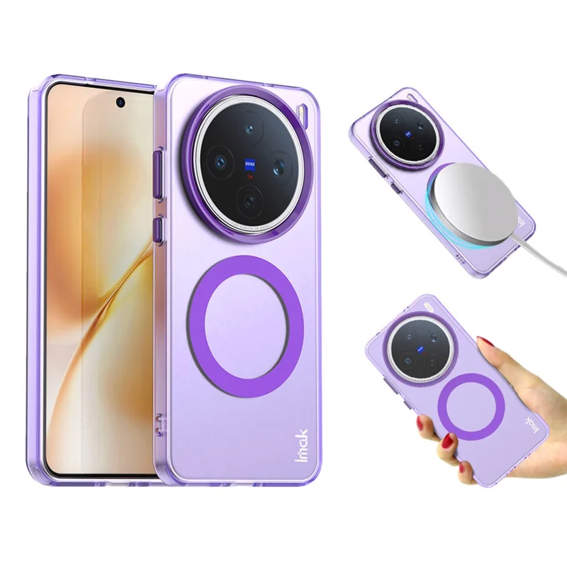 IMAK For vivo X200s 5G Case Compatible with MagSafe Candy Color Anti Drop TPU + PET Back Cover - Purple