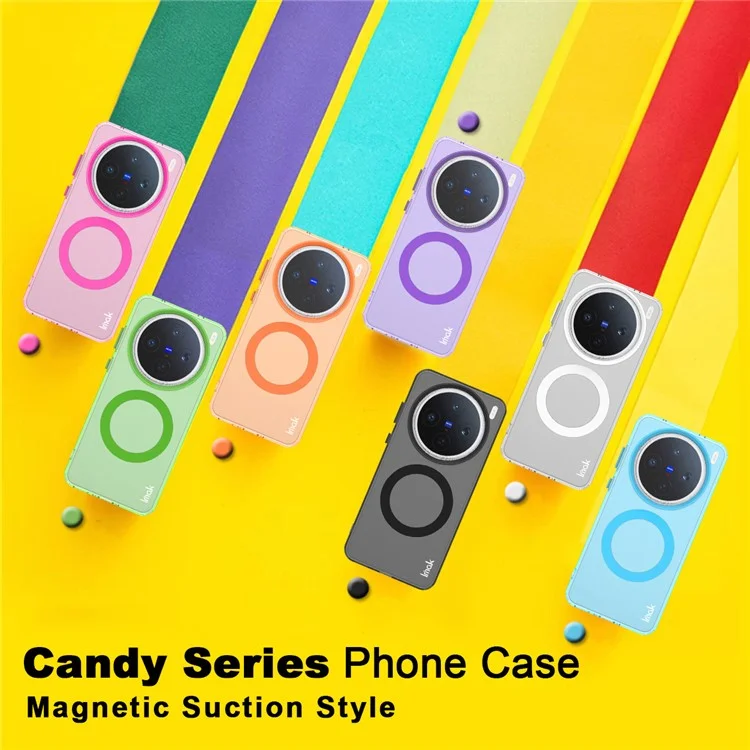 IMAK For vivo X200s 5G Case Compatible with MagSafe Candy Color Anti Drop TPU + PET Back Cover - Purple