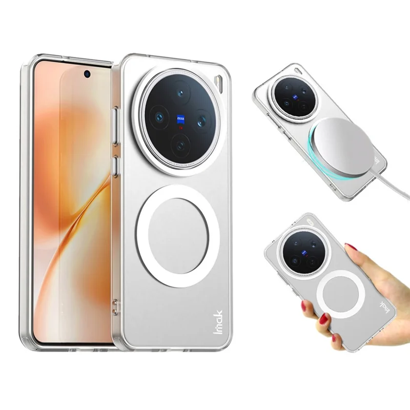 IMAK для vivo X200s 5G чехол, совместимый с MagSafe, в цвете конфетти, противоударный, TPU + PET задняя крышка - Белый