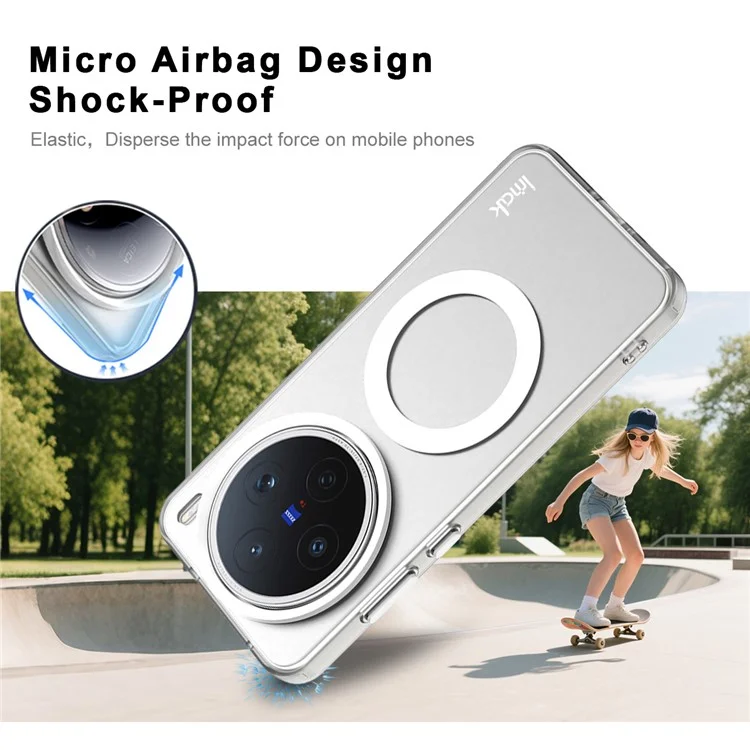 IMAK для vivo X200s 5G чехол, совместимый с MagSafe, в цвете конфетти, противоударный, TPU + PET задняя крышка - Белый