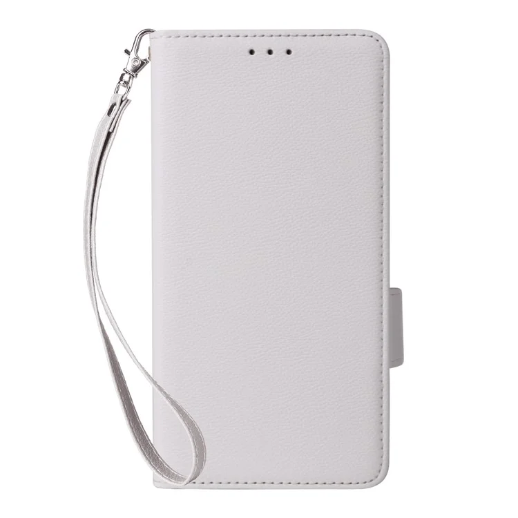 For Honor 400 Pro 5G (Global) Case with Wrist Strap Litchi Texture PU Leather Wallet Phone Cover - White