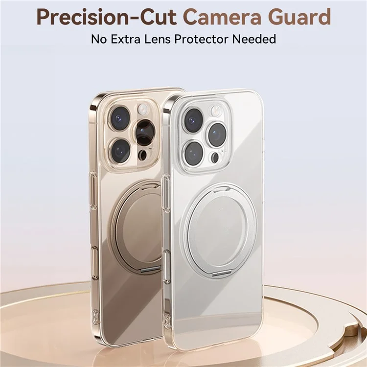 JOYROOM For iPhone 16 Pro Case Magnetic Rotating Kickstand Ultra Thin PC Phone Cover - Silver