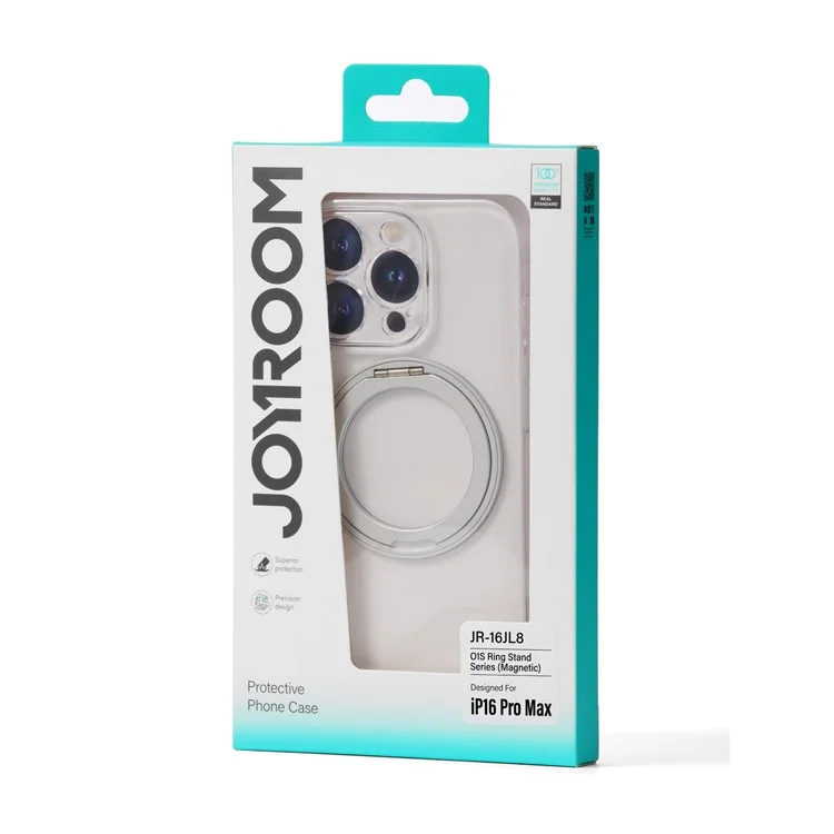 JOYROOM For iPhone 16 Pro Case Magnetic Rotating Kickstand Ultra Thin PC Phone Cover - Silver