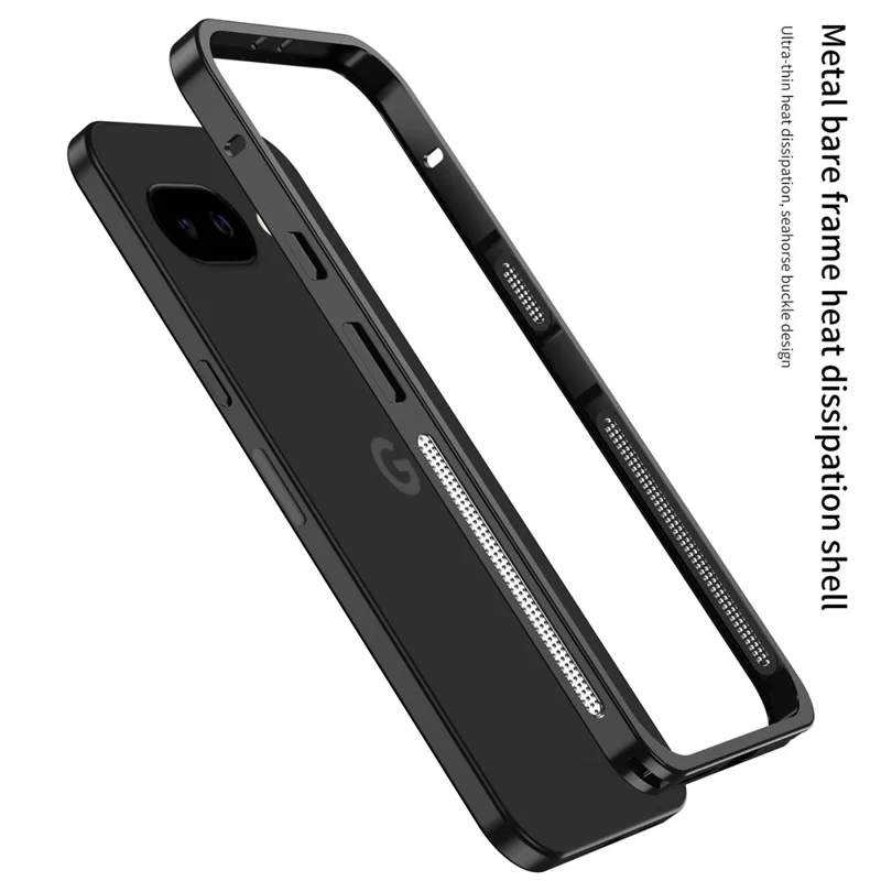For Google Pixel 9a Bumper Case Metal Frame Heat Dissipation Cover - Silver
