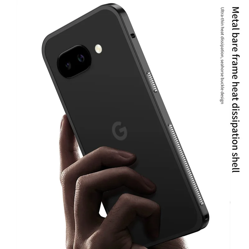 For Google Pixel 9a Bumper Case Metal Frame Heat Dissipation Cover - Silver