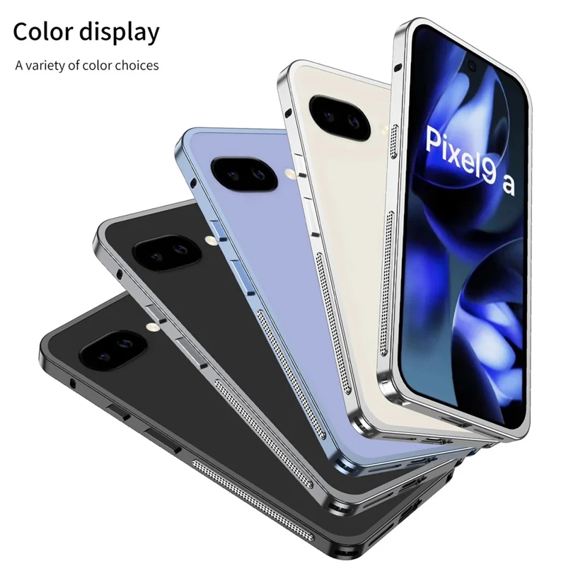 For Google Pixel 9a Bumper Case Metal Frame Heat Dissipation Cover - Silver