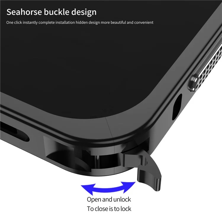 For Google Pixel 9 Pro XL Bumper Cases Metal Frame Heat Dissipation Cover with Lens Protector - Black