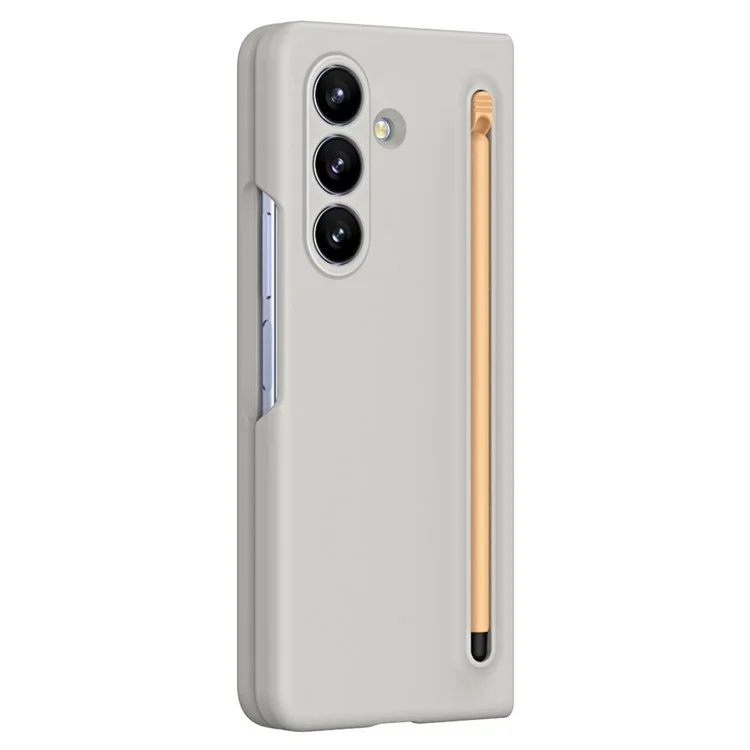 For Samsung Galaxy Z Fold7 5G Phone Case with Tempered Glass Film Hard PC Back Cover with Stylus - Light Grey