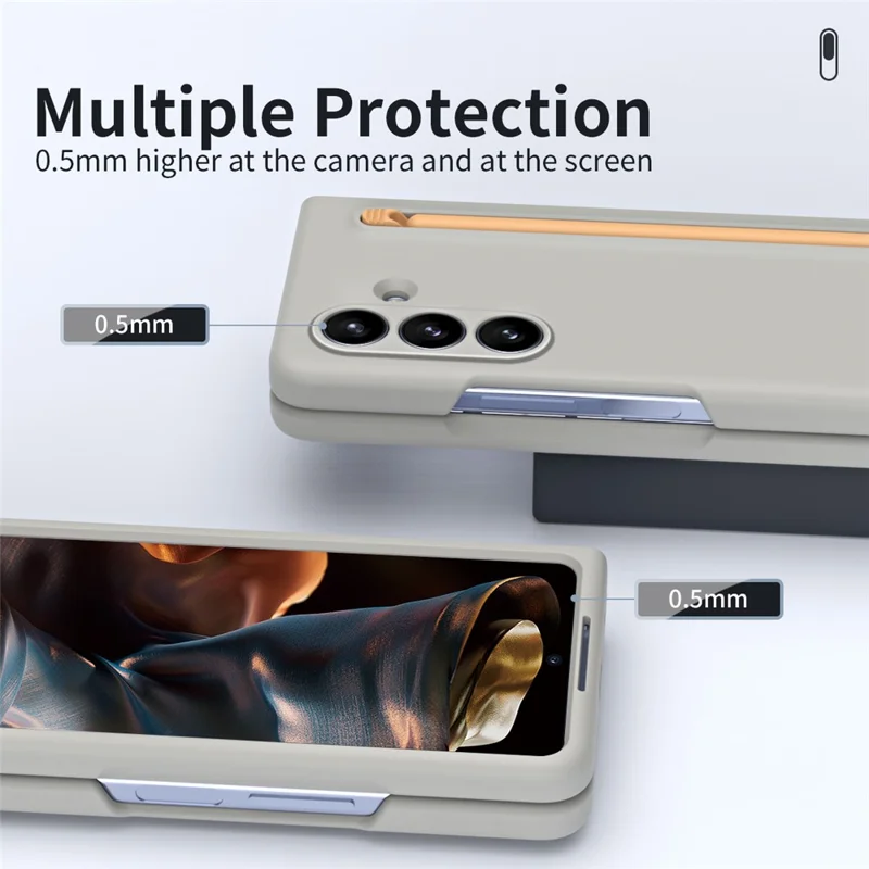 Für Samsung Galaxy Z Fold7 5G Hülle mit Stylus Hardcase Handyrückseite - Hellgrau