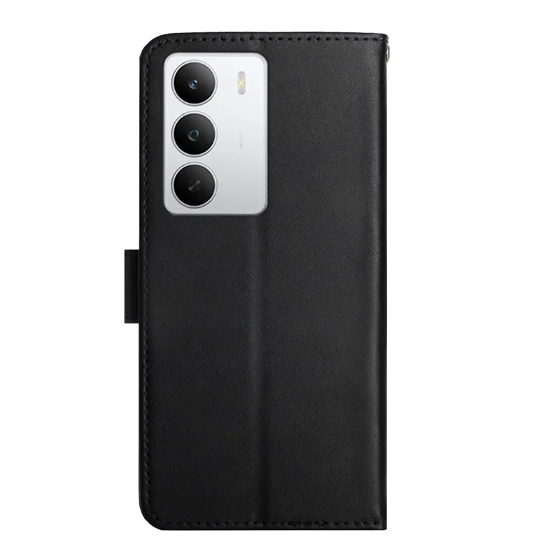 For Realme C75 5G  /  14x 5G Case Genuine Cow Leather Phone Cover Nappa Texture - Black
