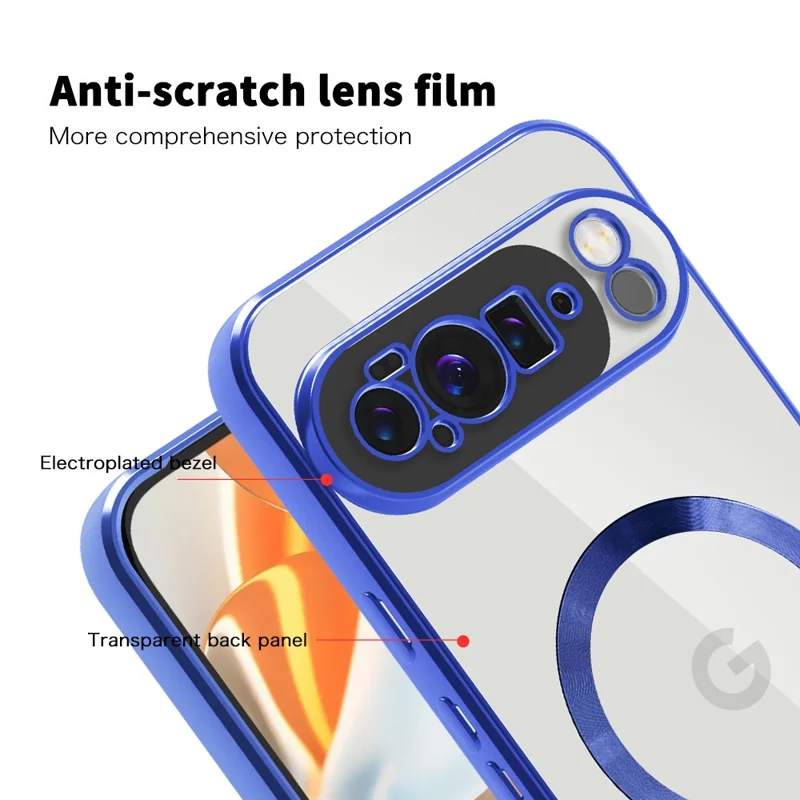 For Google Pixel 10 Pro XL Case Compatible with MagSafe TPU + PC Mobile Cover with Card Bag - Sapphire